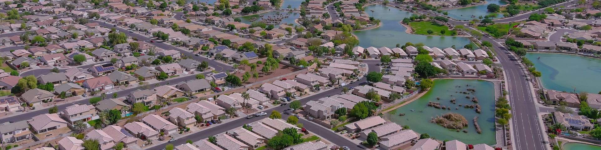 Aerial view desert Avondale small town city near of state capital Phoenix Arizona