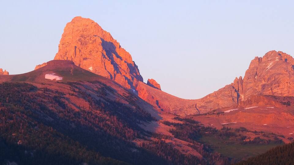 Grand Tetons Mountain Range Teton Mountains with Sunset Light