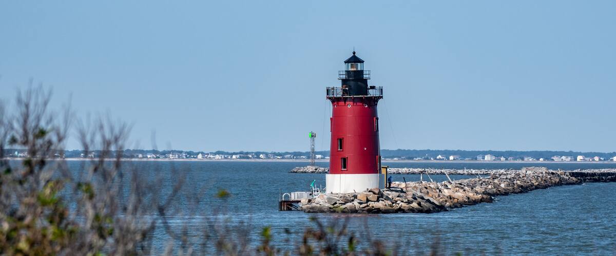 The Delaware Breakwater East End Light is a lighthouse located on the inner Delaware Breakwater in the Delaware Bay, just off the coast of Cape Henlopen and the town of Lewes, Delaware.