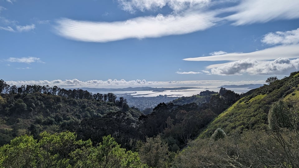 view of the San Francisco Bay Area on the way to Charles Lee Tilden Regional Park, California