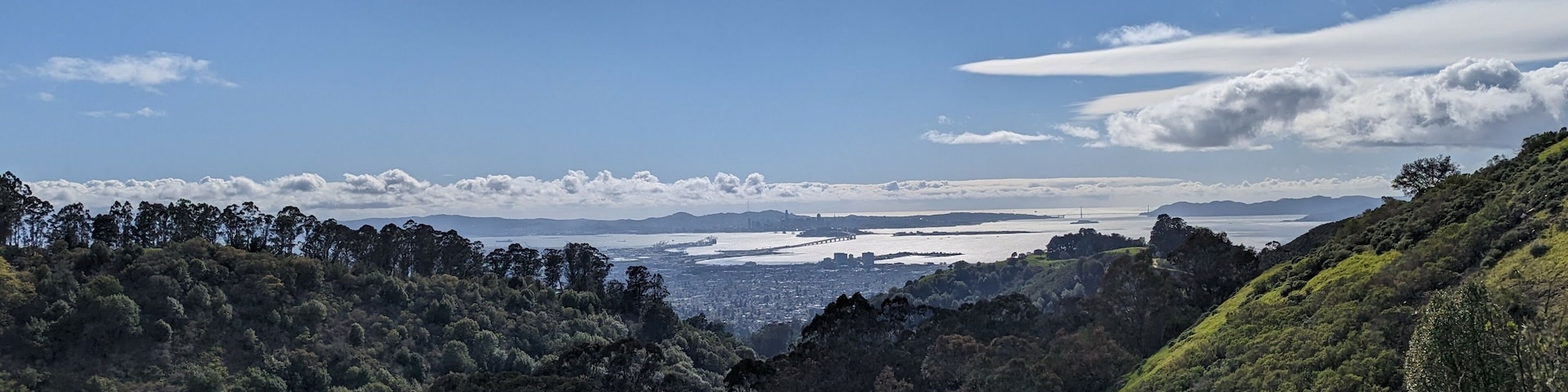 view of the San Francisco Bay Area on the way to Charles Lee Tilden Regional Park, California