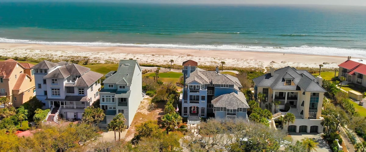 Amazing aerial view of Amelia Island from drone, Florida - USA