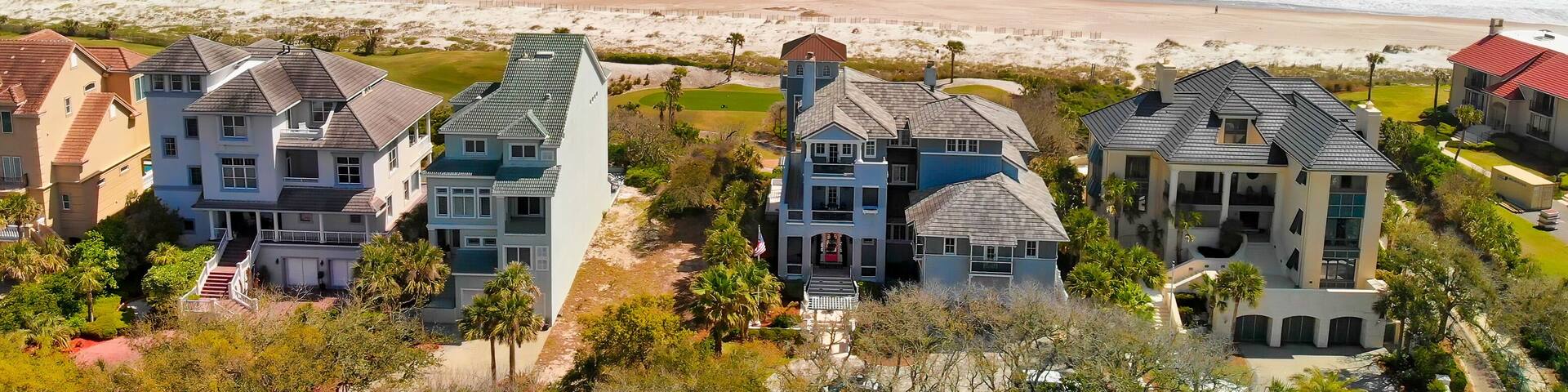 Amazing aerial view of Amelia Island from drone, Florida - USA