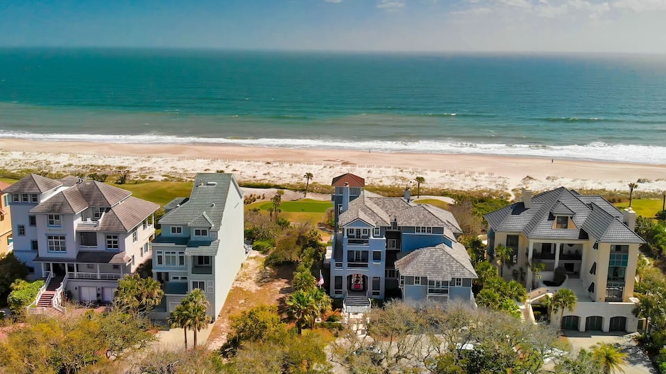 Amazing aerial view of Amelia Island from drone, Florida - USA