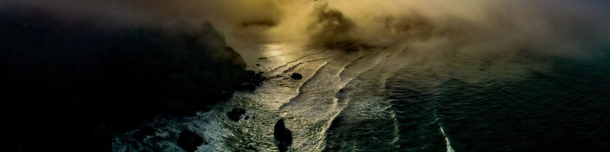 Foggy Humboldt County Coastline Northern California morning in the fall