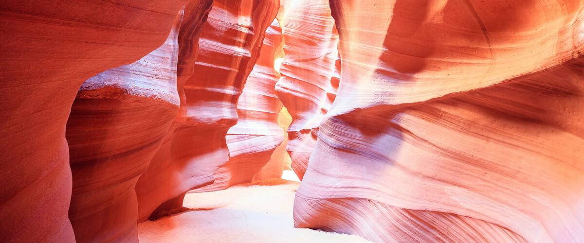 Panoramic view in the famous Antelope Canyon