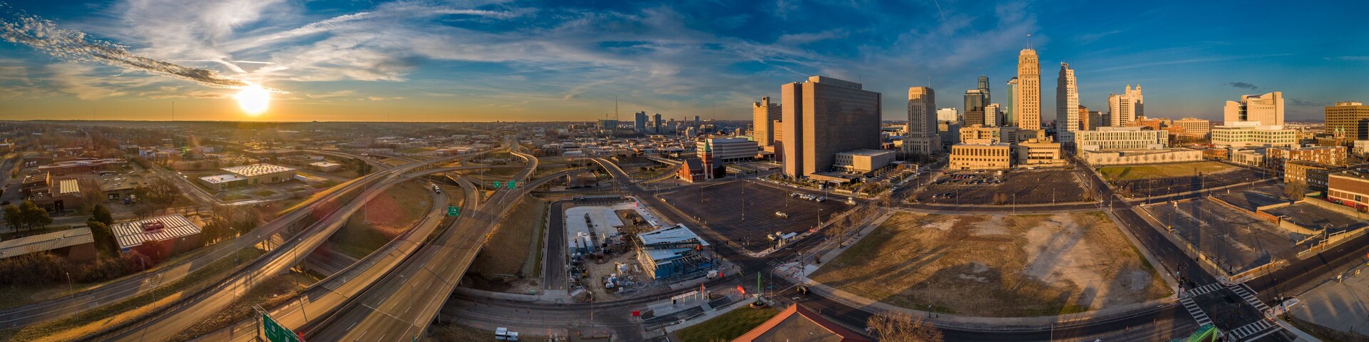Kansas city downtown to the south