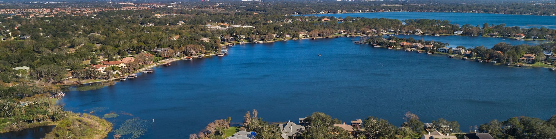 Aerial Shot of Lakeside Homes in Florida