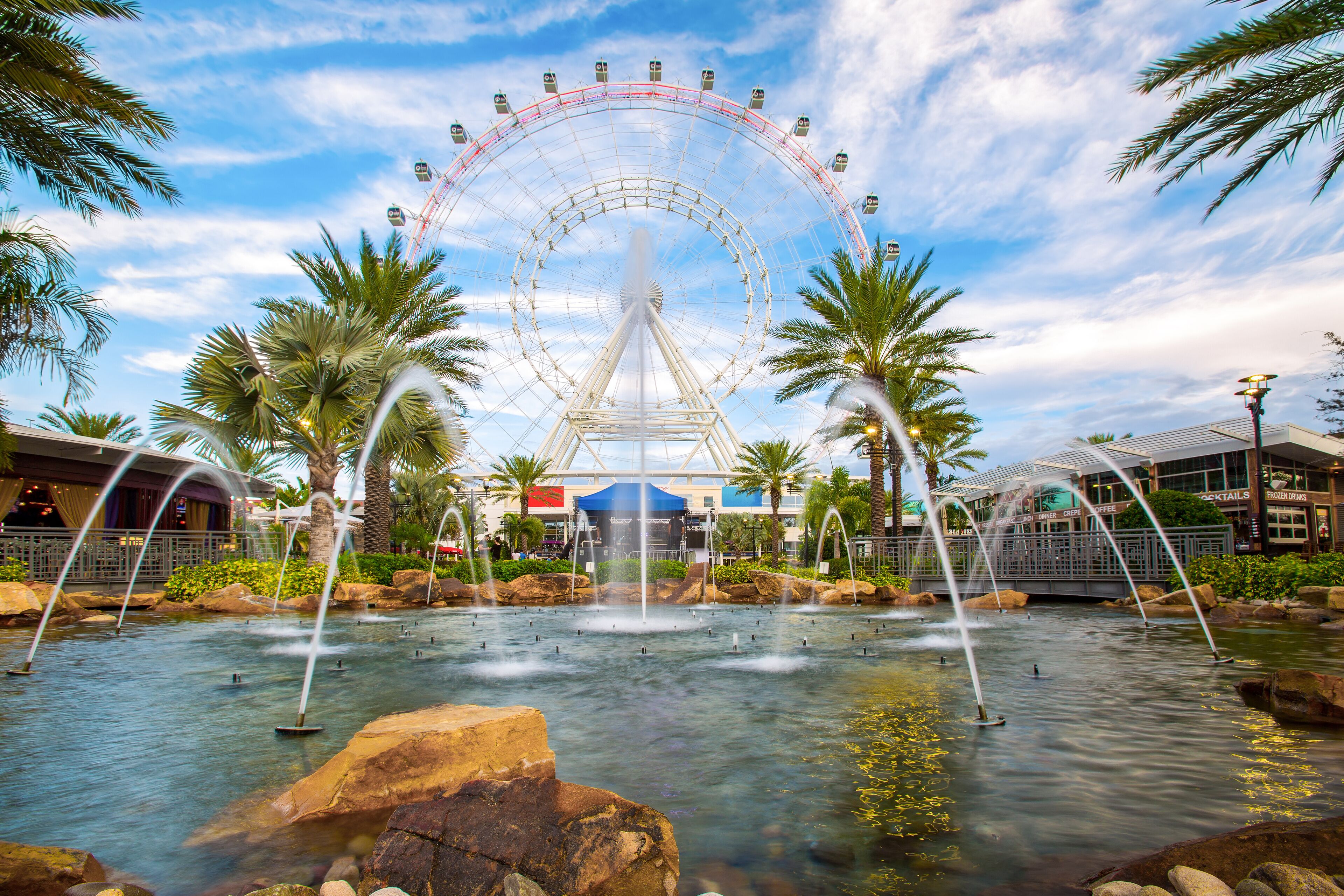 The Orlando Eye is a 400 feet tall ferris wheel in the heart of Orlando and the largest observation wheel on the east coast, United States