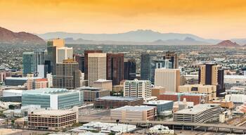 Panoramic aerial view over Downtown Phoenix, Arizona