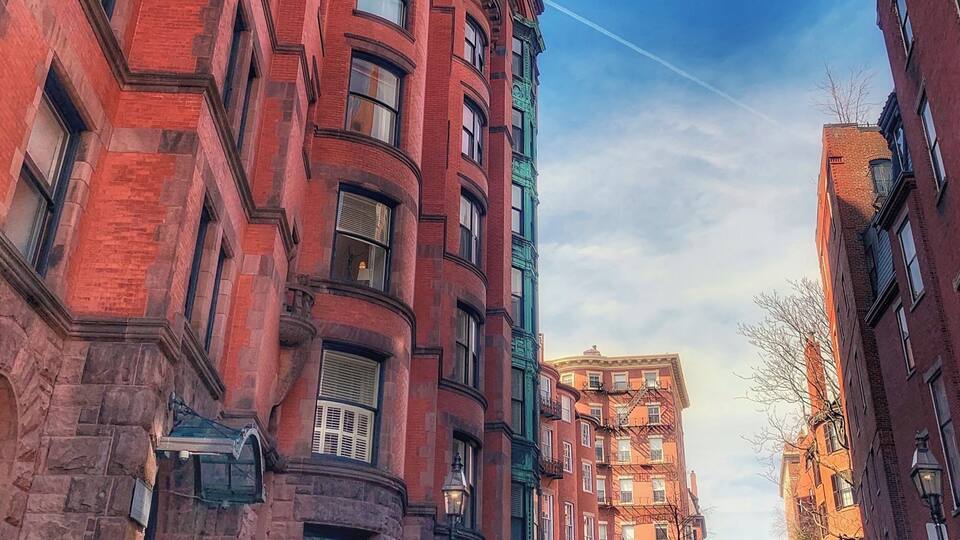 Red buildings