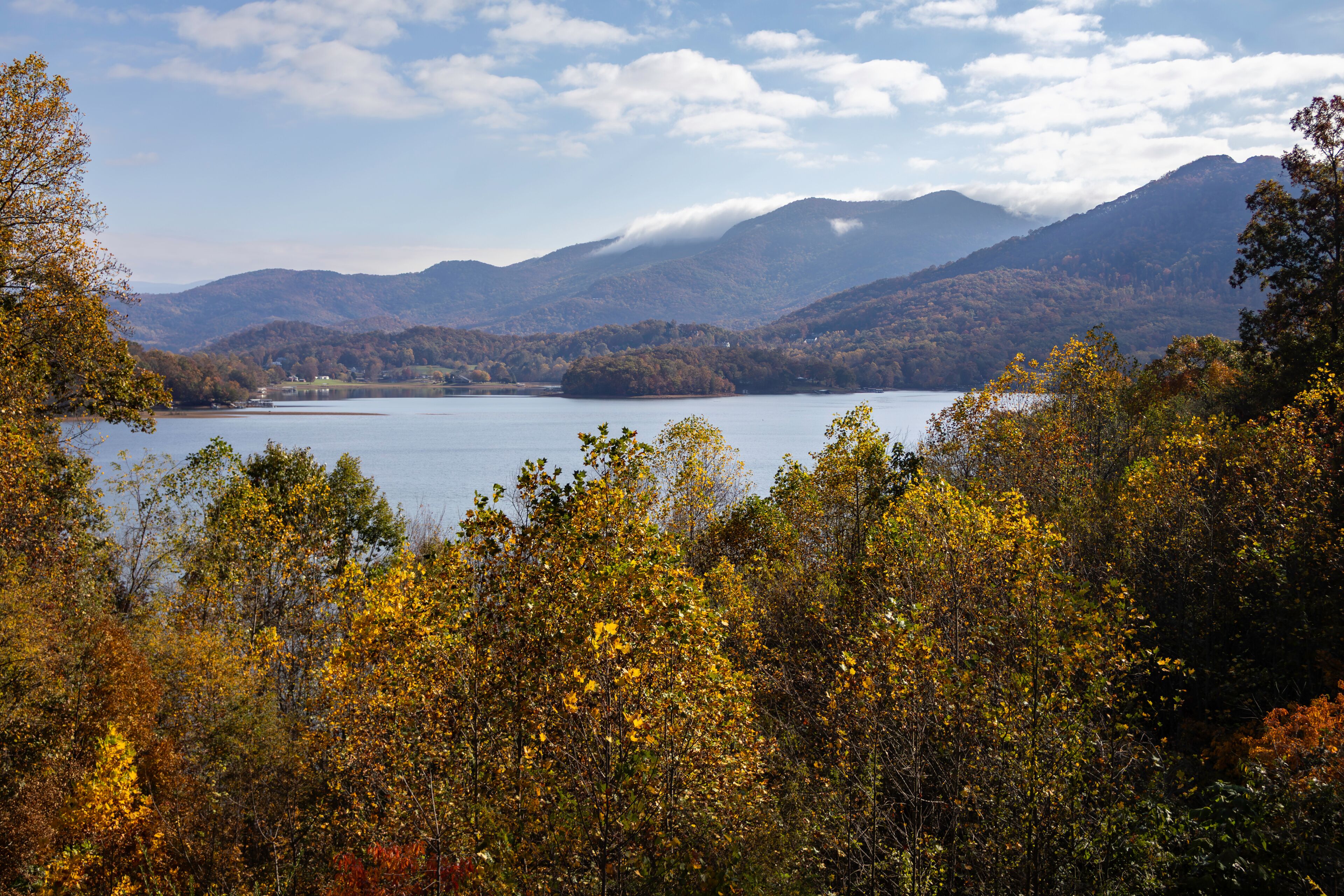 View of Lake Chatuge from behind the Lake Chatuge Lodge in Hiawassee, Georgia