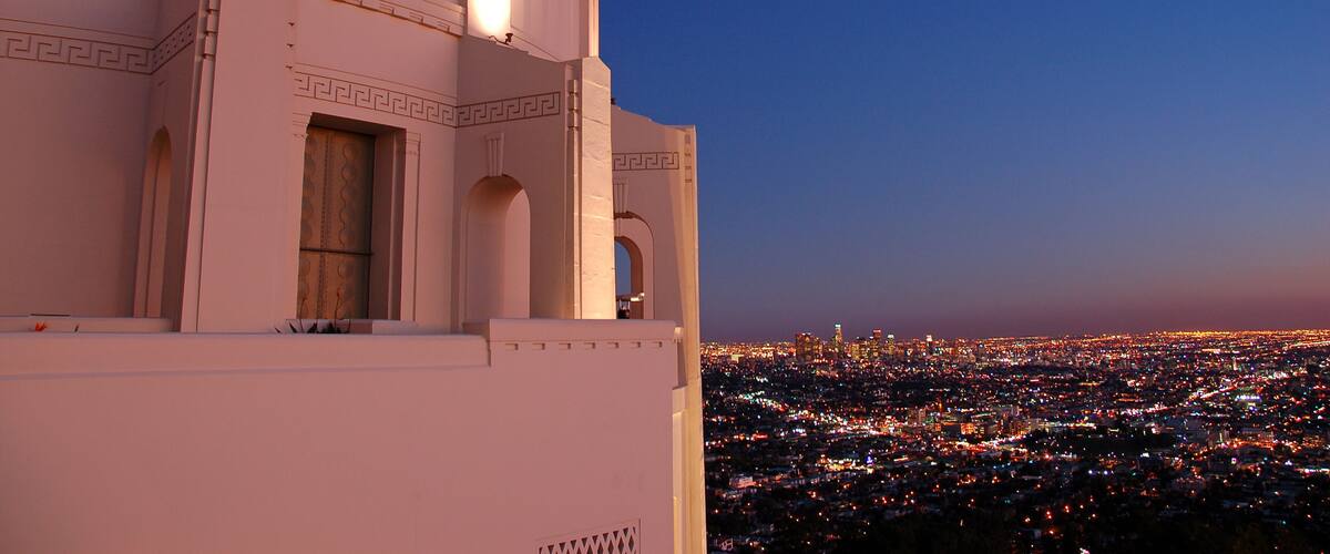 The lights of Los Angeles Glow under the Griffith Observatory
