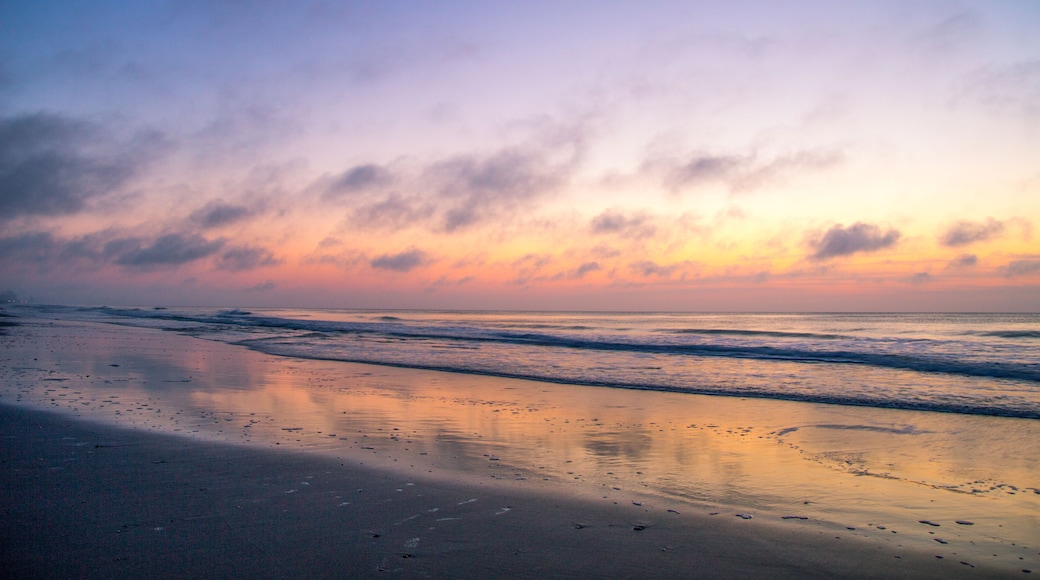 Abstract Ocean Sunrise. Defocused soft sunrise reflected in the waters of the Atlantic on the Myrtle Beach Golden Mile in South Carolina.