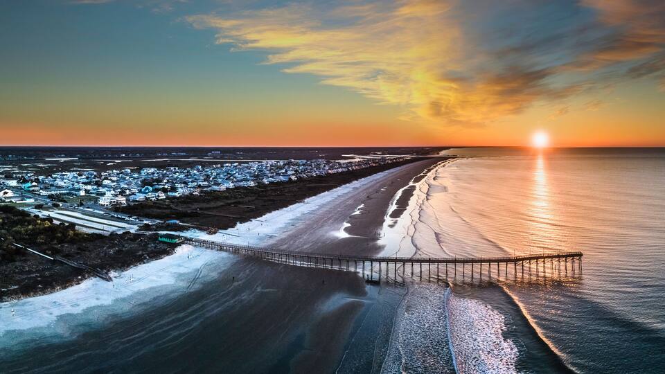 Sunset beach sunrise North Carolina