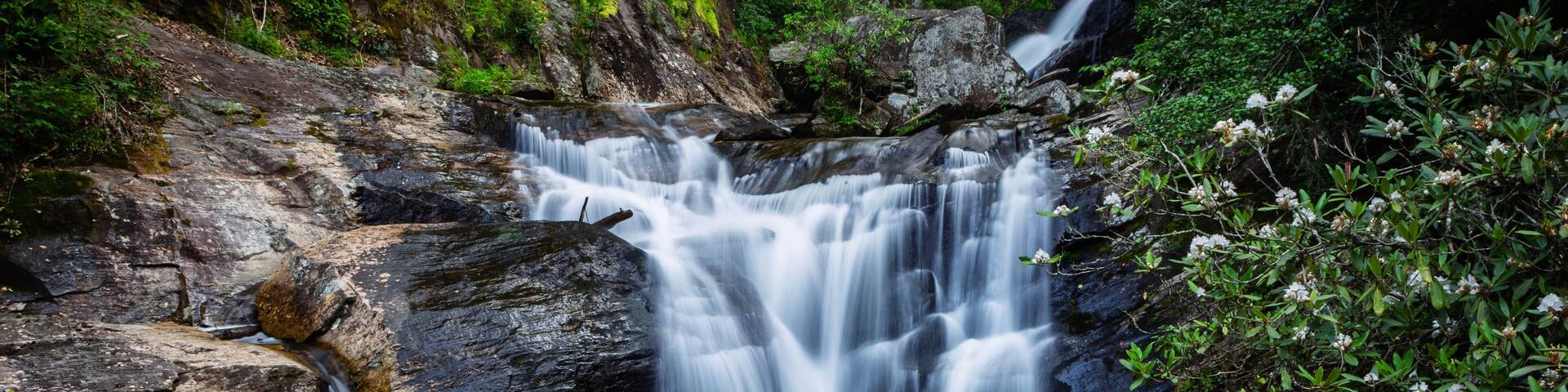 A view of Duke's Creek Falls in Helen, Georgia.