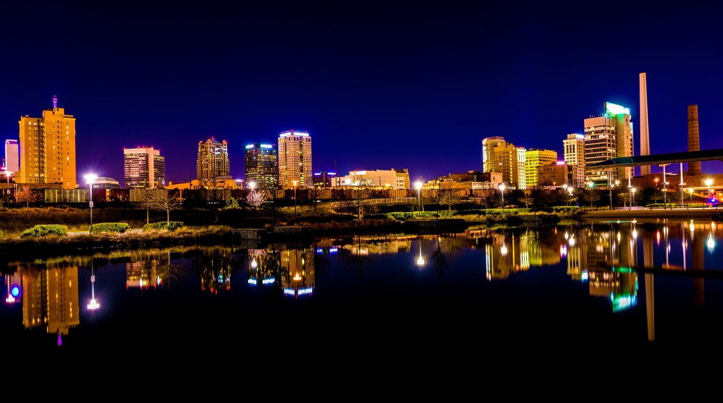Birmingham skyline at night