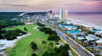 Panama City Beach, Florida, view of Front Beach Road at sunrise