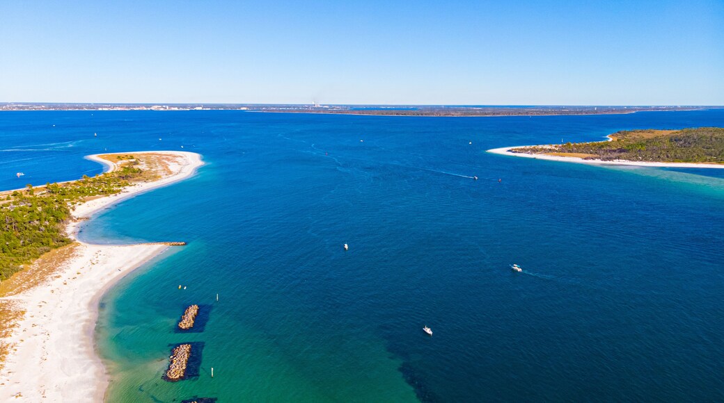 Panama City Beach Aerial View with White Sand Sea , Florida , USA