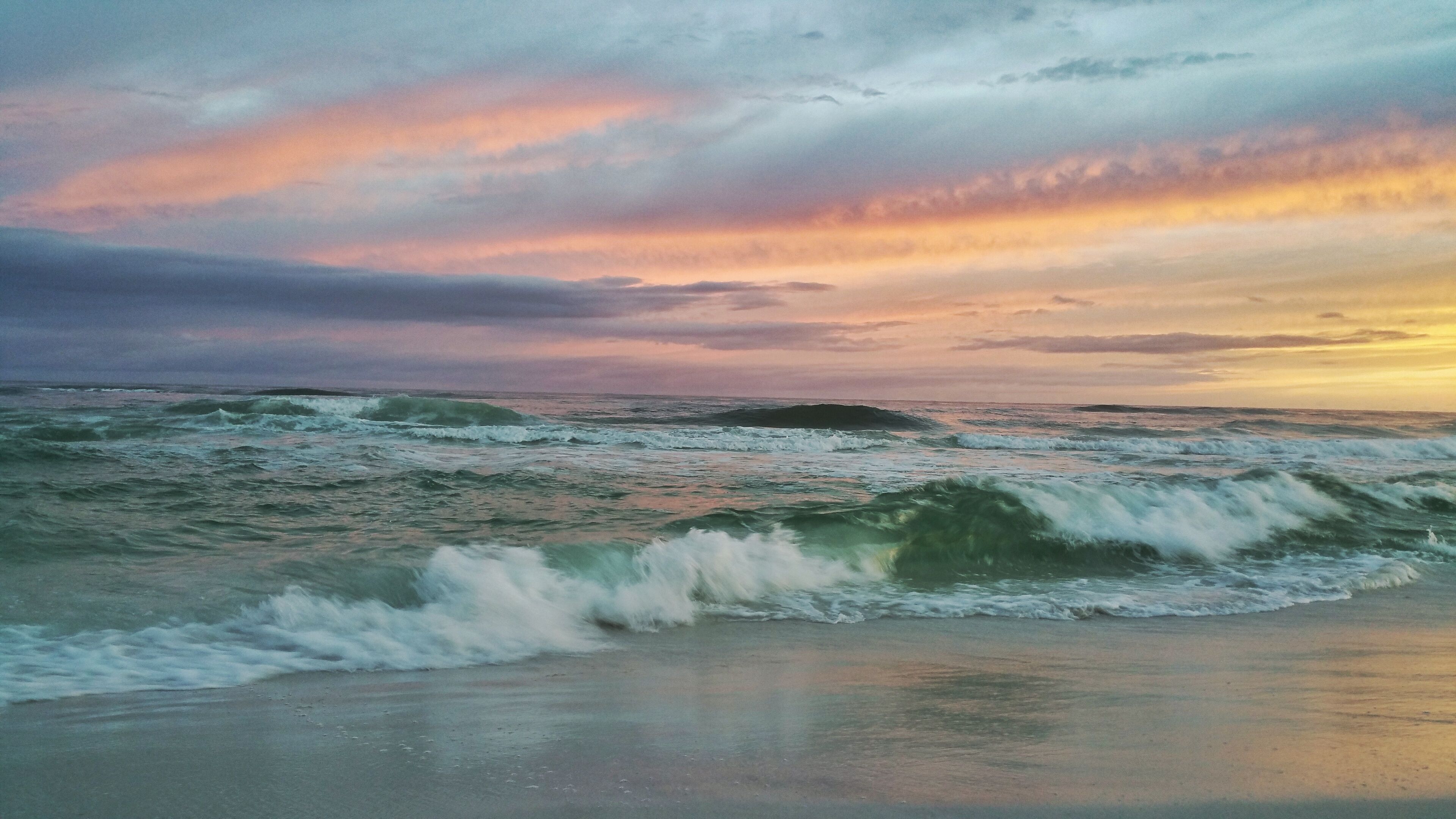 Some days the Gulf is glassy smooth, some days you get surfable waves, like today.