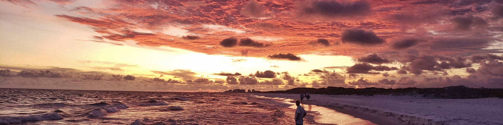 We waited until the Sun dipped below the horizon And an explosion of color spread across the Clouds