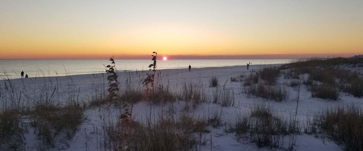Our first view of the Gulf. Deer & bear can be found in the dunes area. Beautiful water & white sandy beach! #Trovember