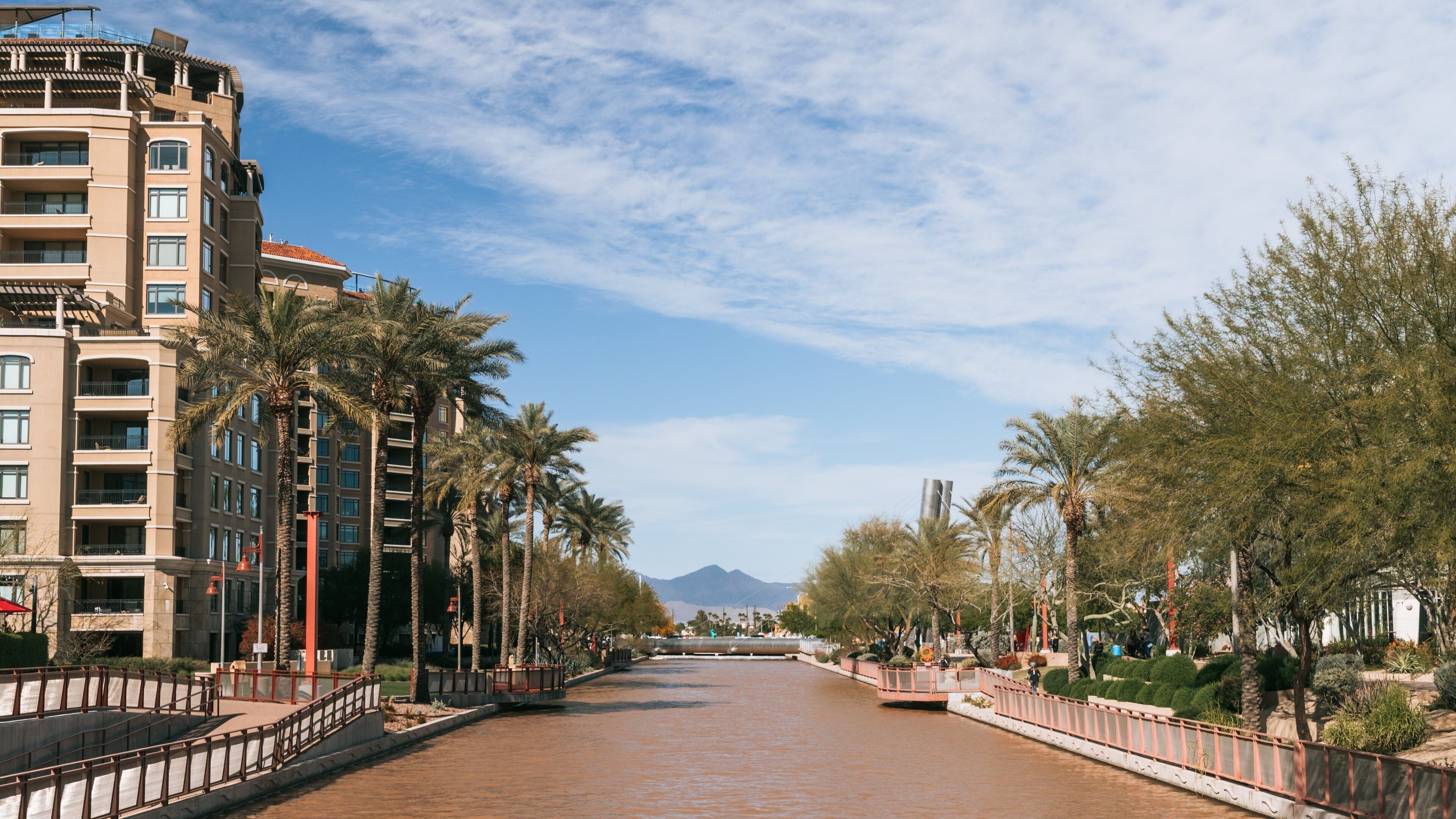 Downtown Scottsdale showing a river or creek