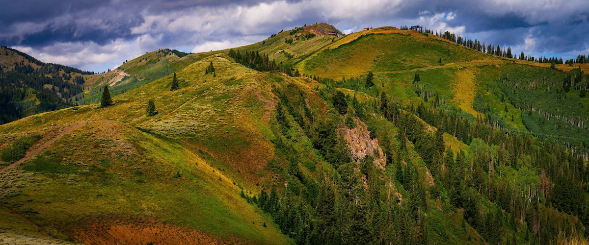 Empire Pass View Area Summer Landscape in Wasatch Mountains in Park City, Utah, USA