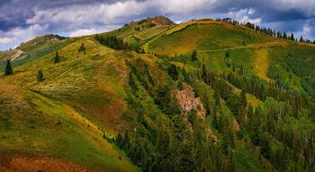 Empire Pass View Area Summer Landscape in Wasatch Mountains in Park City, Utah, USA
