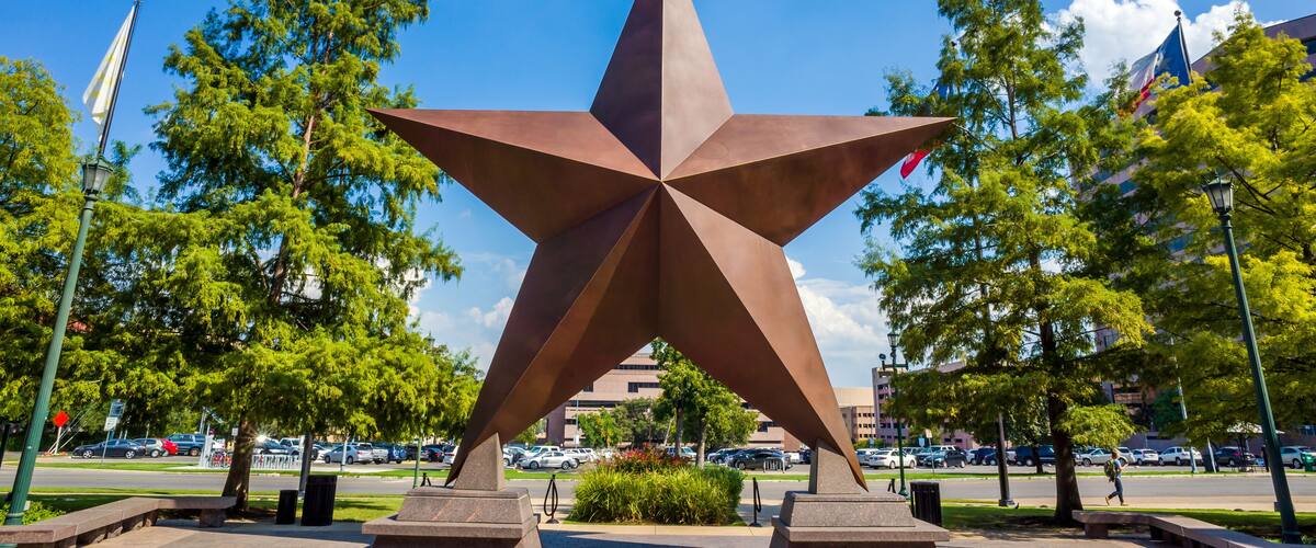 Texas Star in front of the Bob Bullock Texas State History Museu