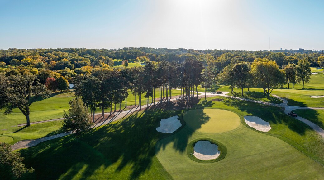 Aerial photos of a golf course in Omaha Nebraska.