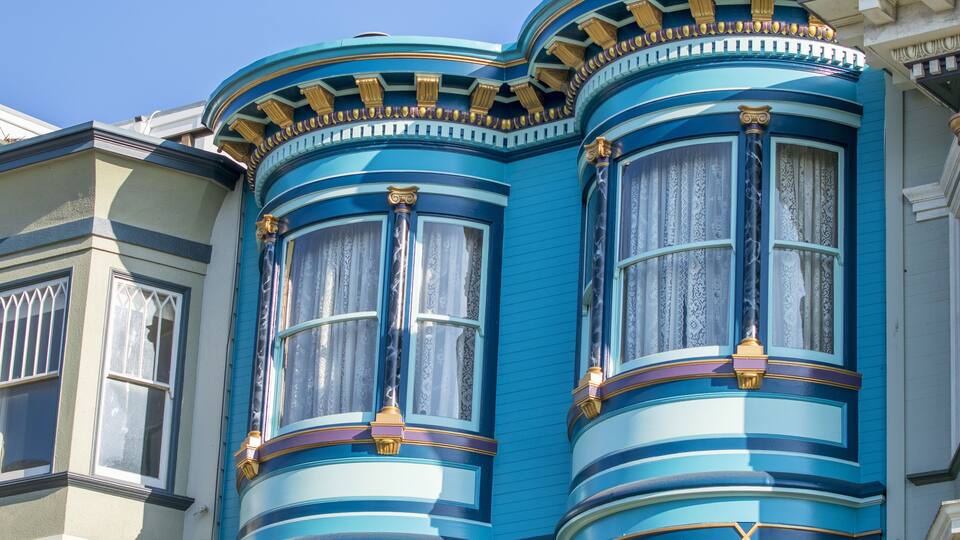 Classic home architecture of San Francisco buildings, California - USA