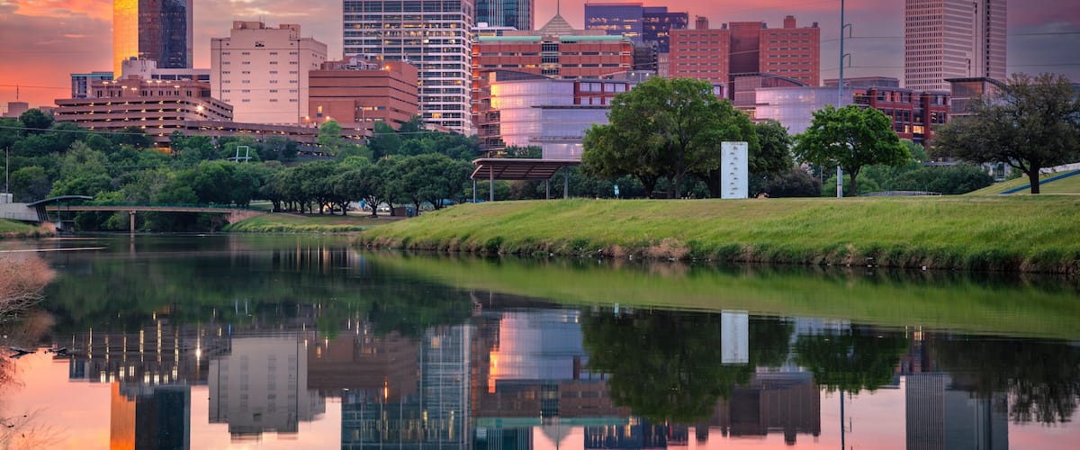 Fort Worth, Texas, USA. Cityscape image of downtown skyline of Fort Worth, Texas at beautiful spring sunrise.