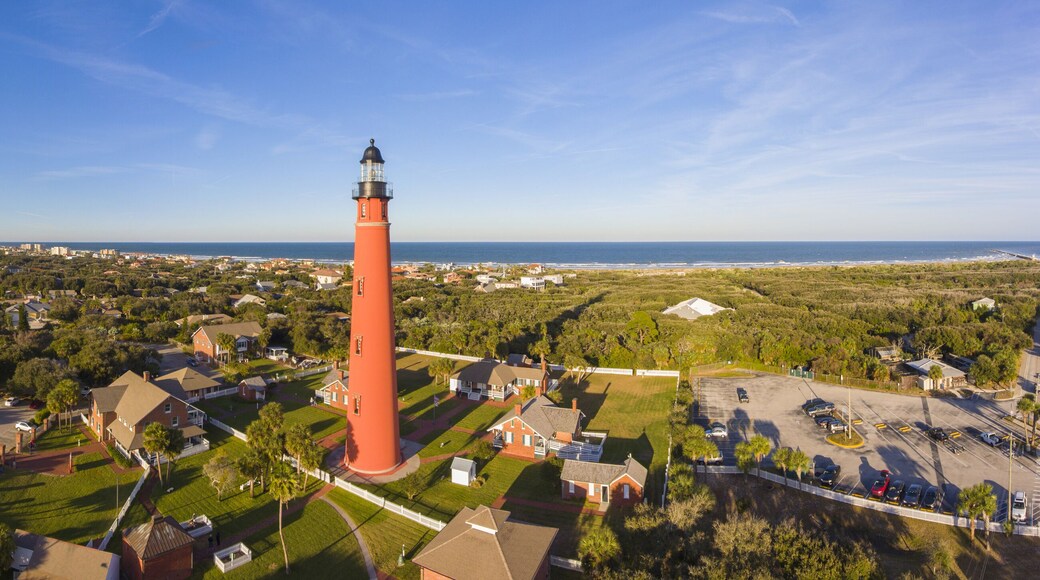 Ponce de Leon Inlet Lighthouse is a National Historic Landmark panorama in town of Ponce Inlet in Central Florida, USA.