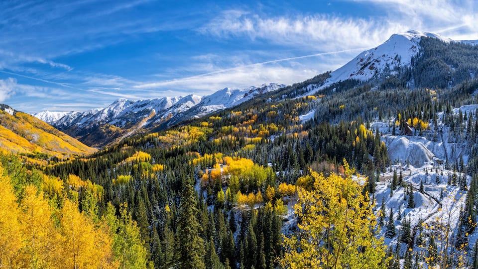 Autumn Snow Pano in the Red Mountains