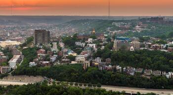 Cincinnati, Ohio residential neighborhood townscape. Mount Adams is geographic landmark east of downtown Cincinnati