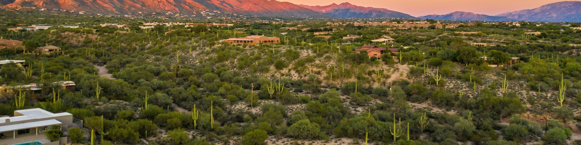 Dusk over suburb of Tucson