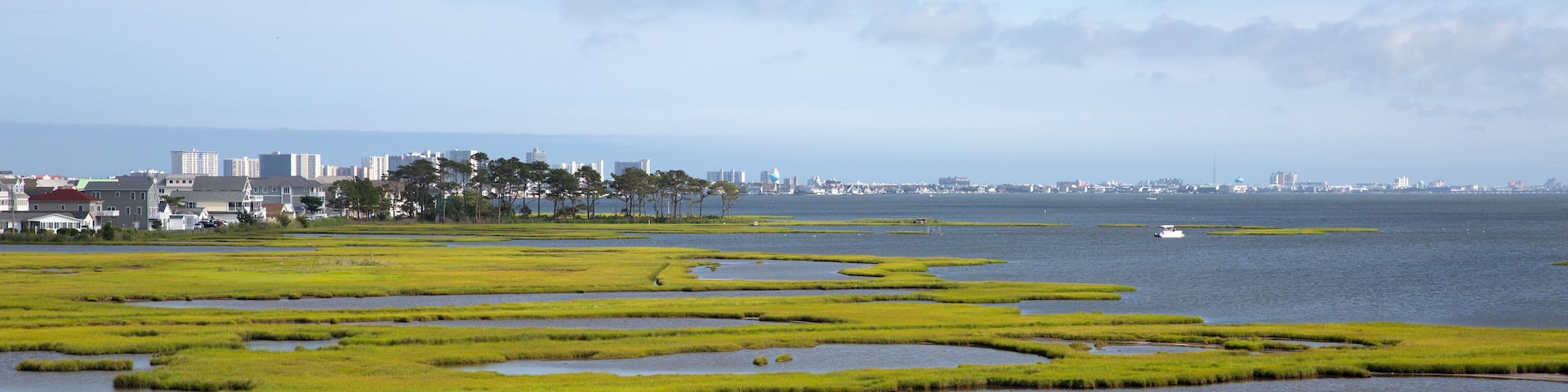 bay, beach, buildings, ocean city, clouds, countryside, wetland, delaware, fenwick island, grass, green, landscape, marsh, maryland, nature, outdoor, railing, relax, rural, scenery, scenic, sea, sky
