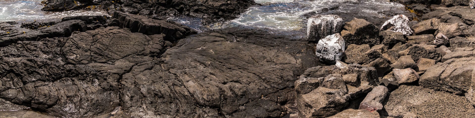 Rugged Lava Shoreline Along Alii Drive, Kailua-Kona, Hawaii, USA