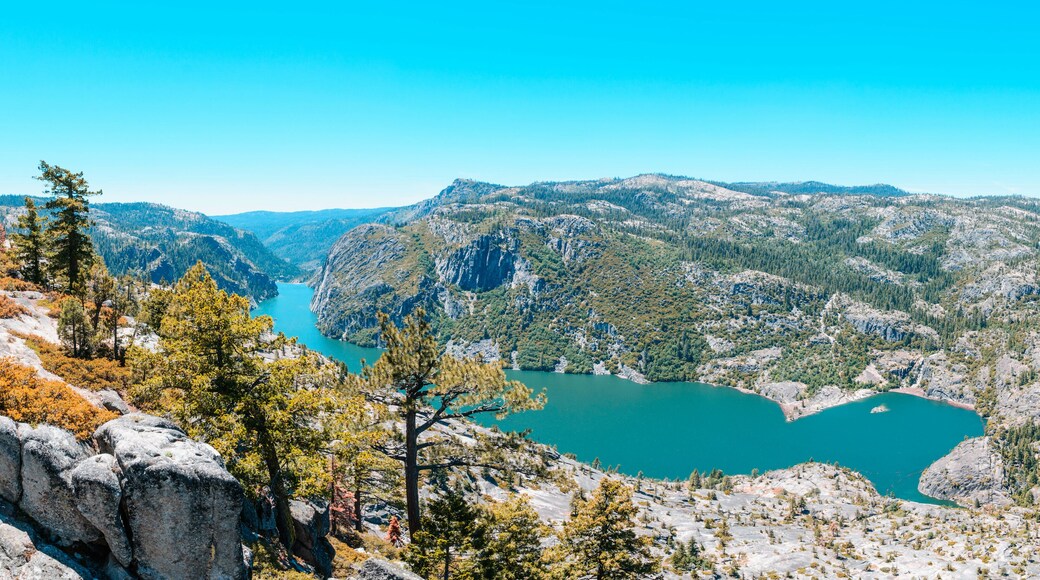 Panoramic of Donnell Lake in Stanislaus National Forest in california
