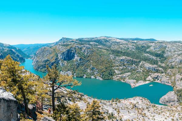 Panoramic of Donnell Lake in Stanislaus National Forest in california