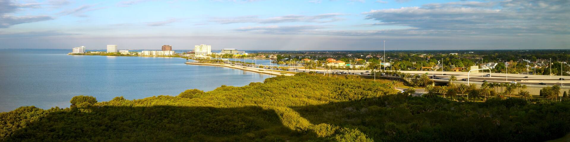 View over Old Tampa Bay to Clearwater, Florida, USA