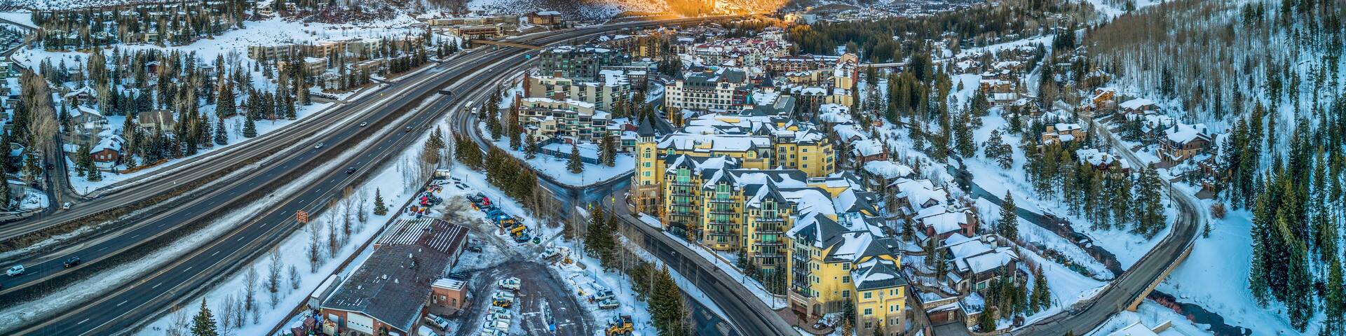 Vail, Colorado, USA Drone Skyline Aerial