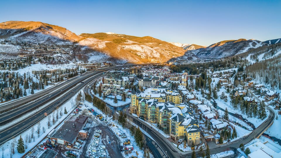 Vail, Colorado, USA Drone Skyline Aerial