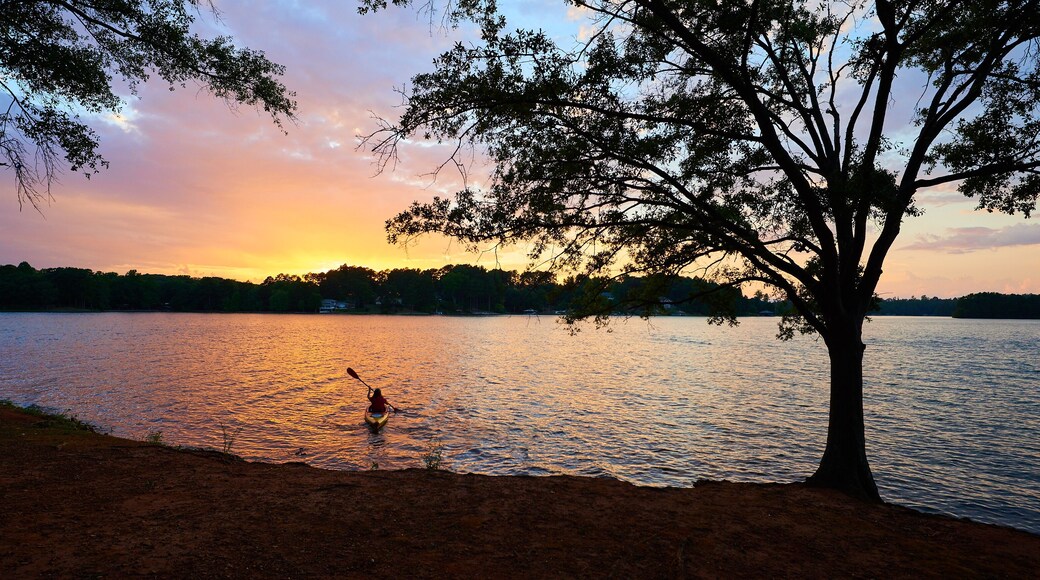Female Kayaker on Lake Keowee at Sunset