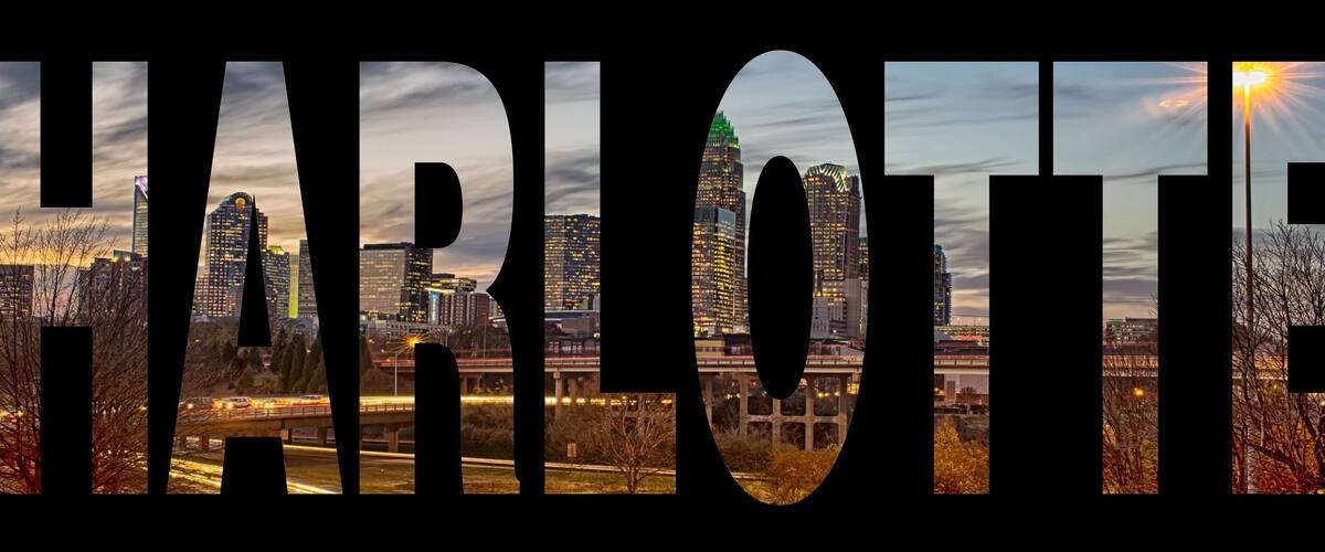 skyline of charlotte city on north carolina