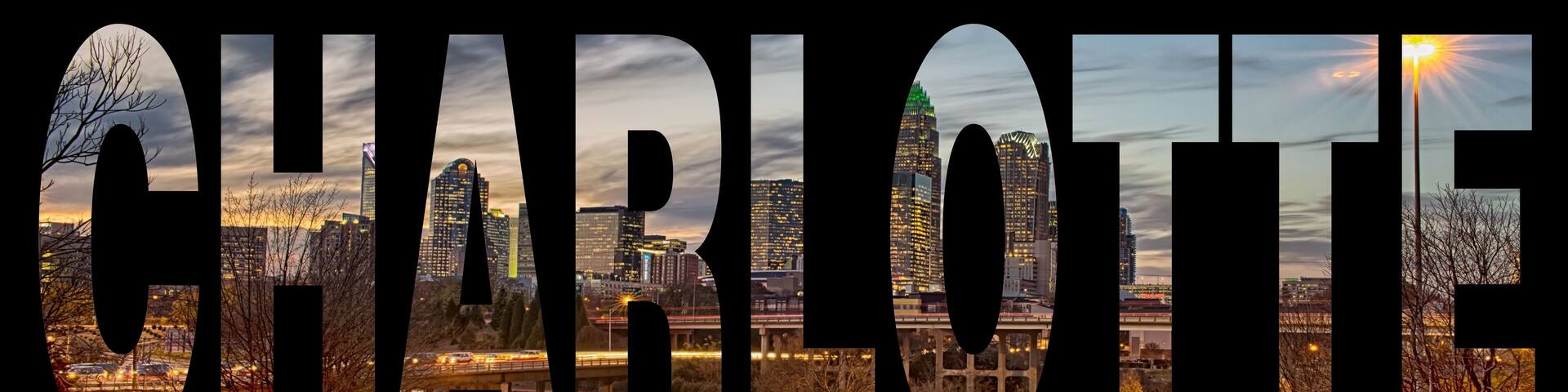 skyline of charlotte city on north carolina