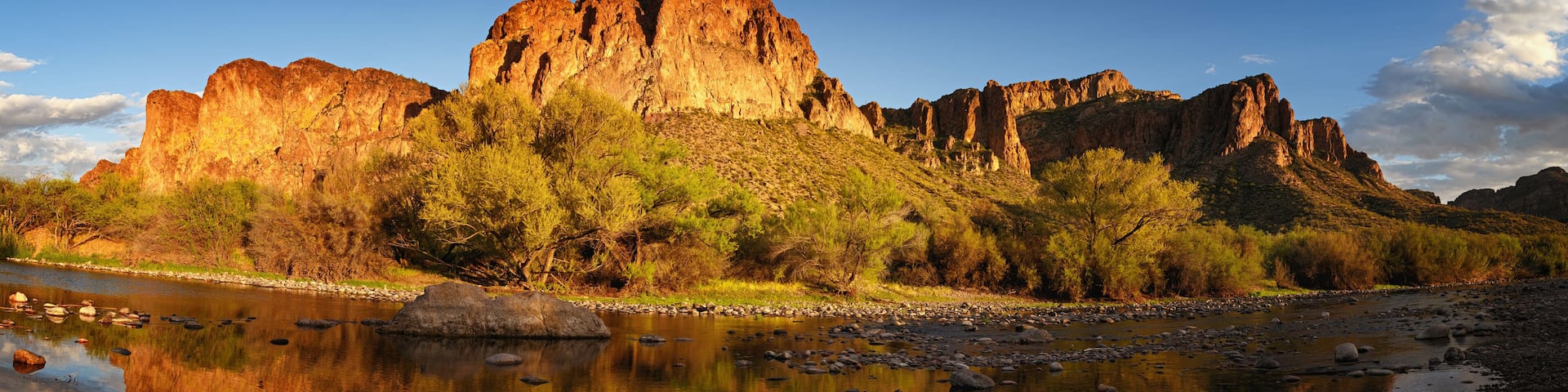 A panoramic view of bulldog rock , Lower salt river Arizona