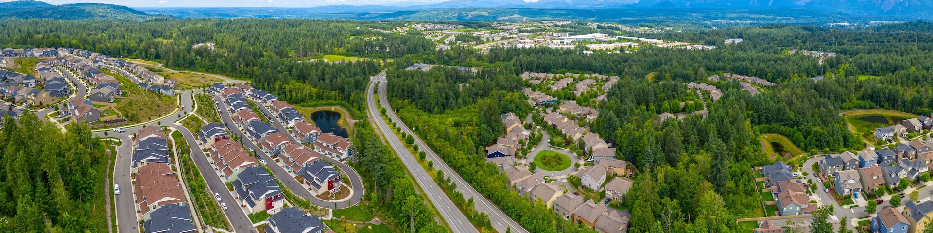 Snoqualmie Ridge WA USA Panoramic Aerial View