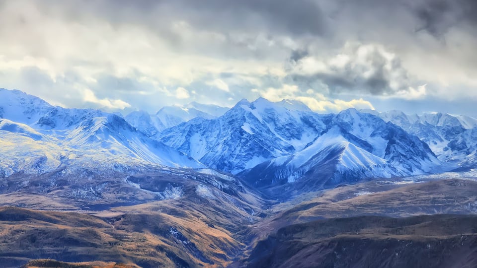 mountains snow altai landscape, background snow peak view